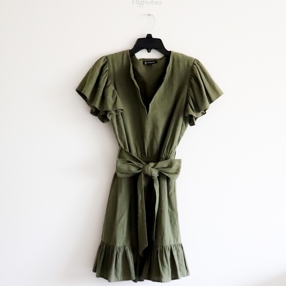 INC International Concepts Dresses & Skirts - INC International Concepts V-Neck Midi Casual/ Medium/ Sage Green .